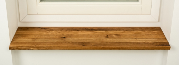 Window sill Solid Oak with overhang, 20 mm, Rustic grade, natural oiled